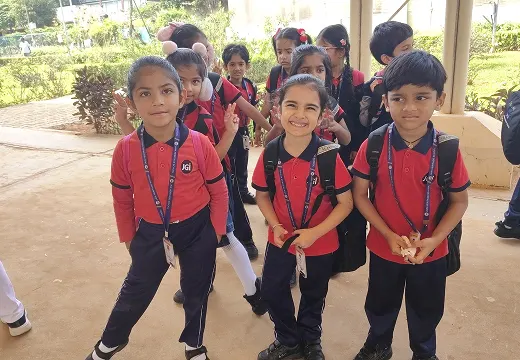 Learners exploring outdoors on a Jain Heritage School field trip
