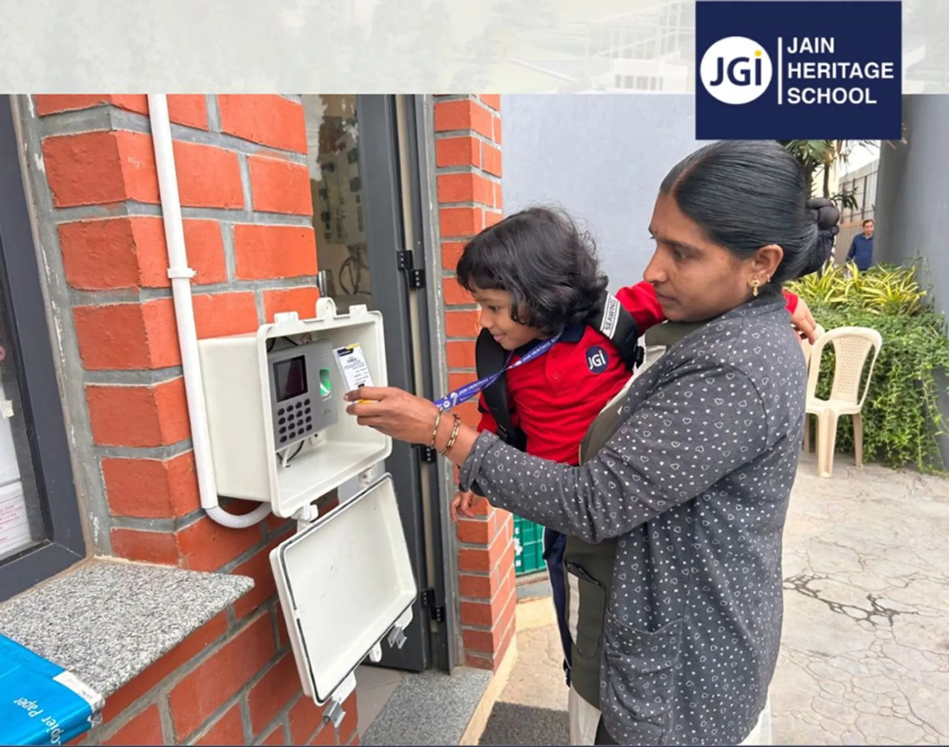RFID card tapping at the school gate